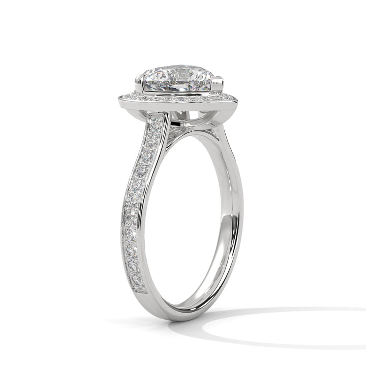 2.47 Heart Shape Halo Solitaire Diamond Ring