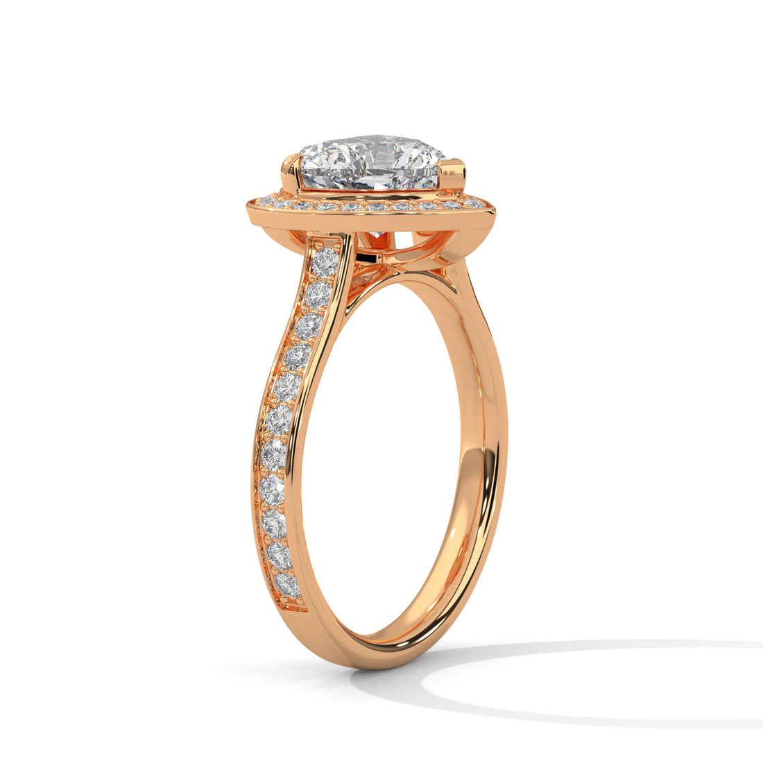 2.47 Heart Shape Halo Solitaire Diamond Ring