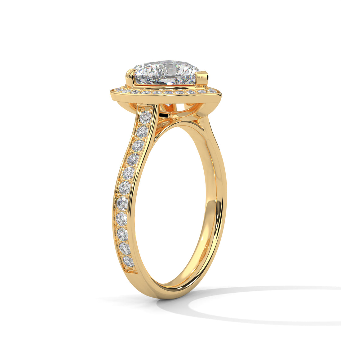 2.47 Heart Shape Halo Solitaire Diamond Ring