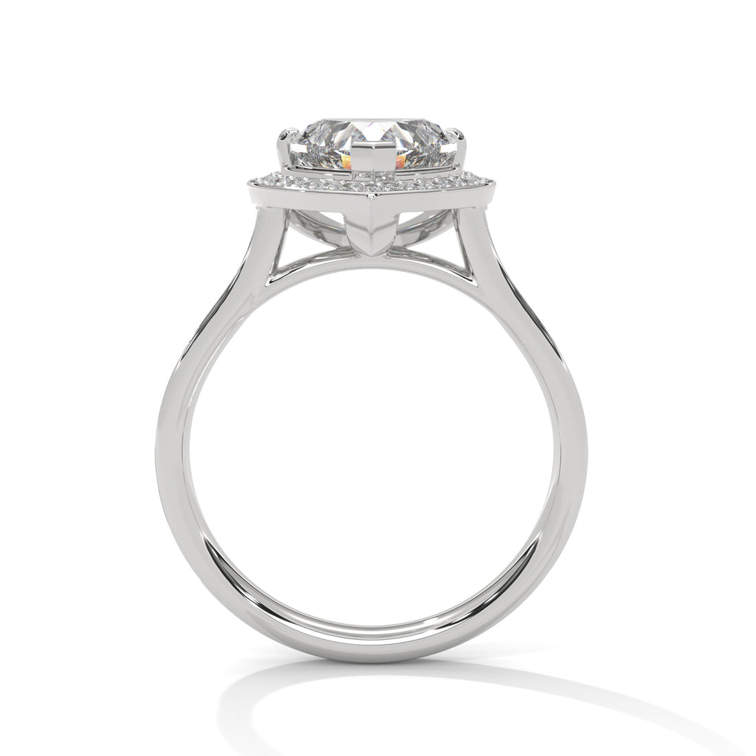 2.47 Heart Shape Halo Solitaire Diamond Ring