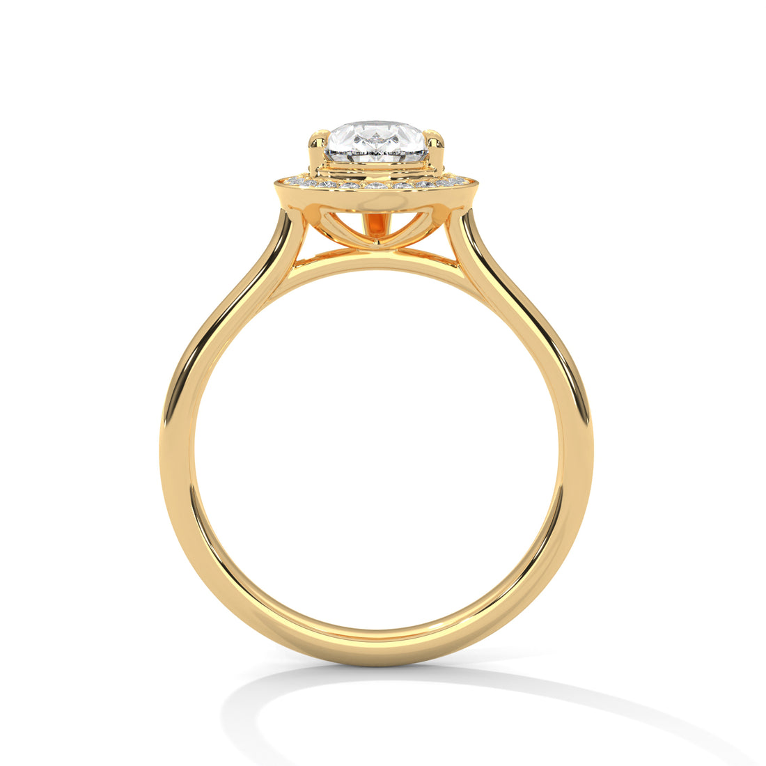 1.85 CT Pear Shape Halo Solitaire Diamond Ring