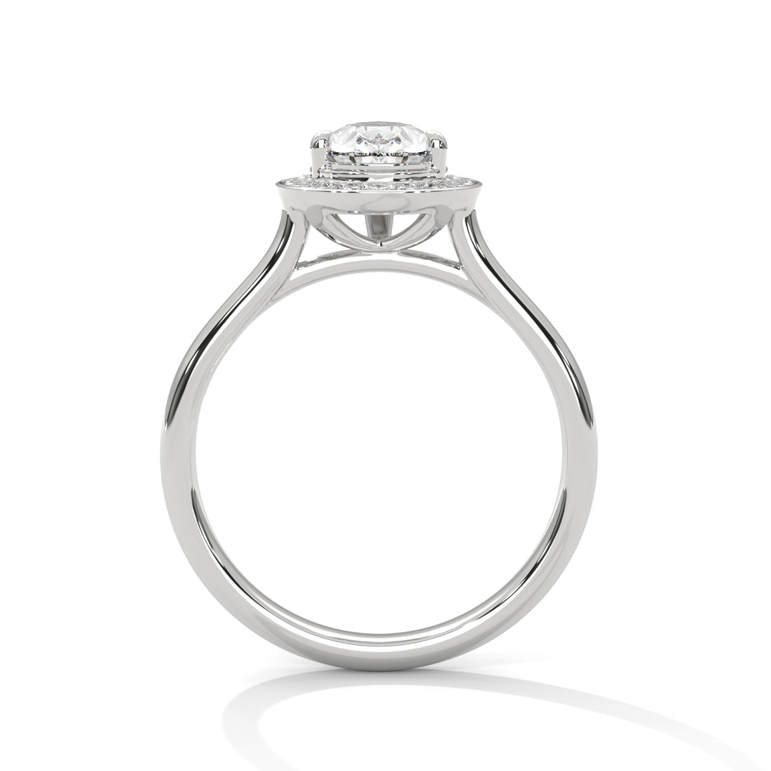 1.85 CT Pear Shape Halo Solitaire Diamond Ring