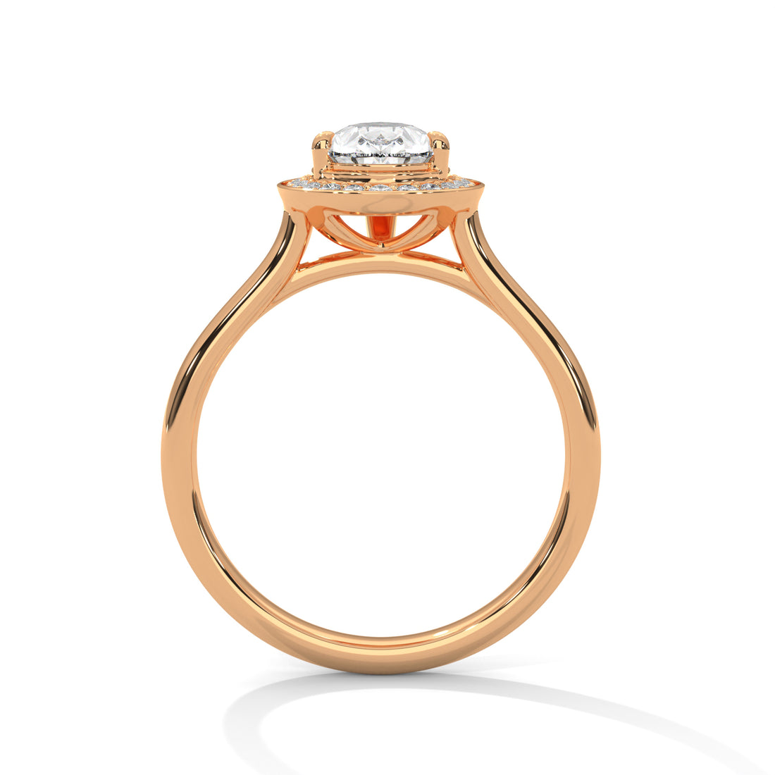 1.85 CT Pear Shape Halo Solitaire Diamond Ring