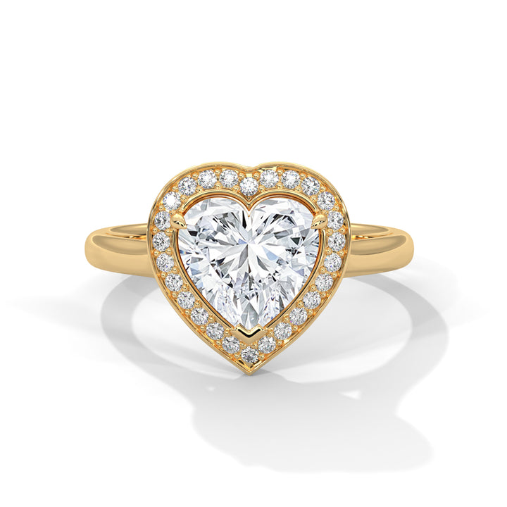 2.16 CT Heart Shape Halo Solitaire Diamond Ring