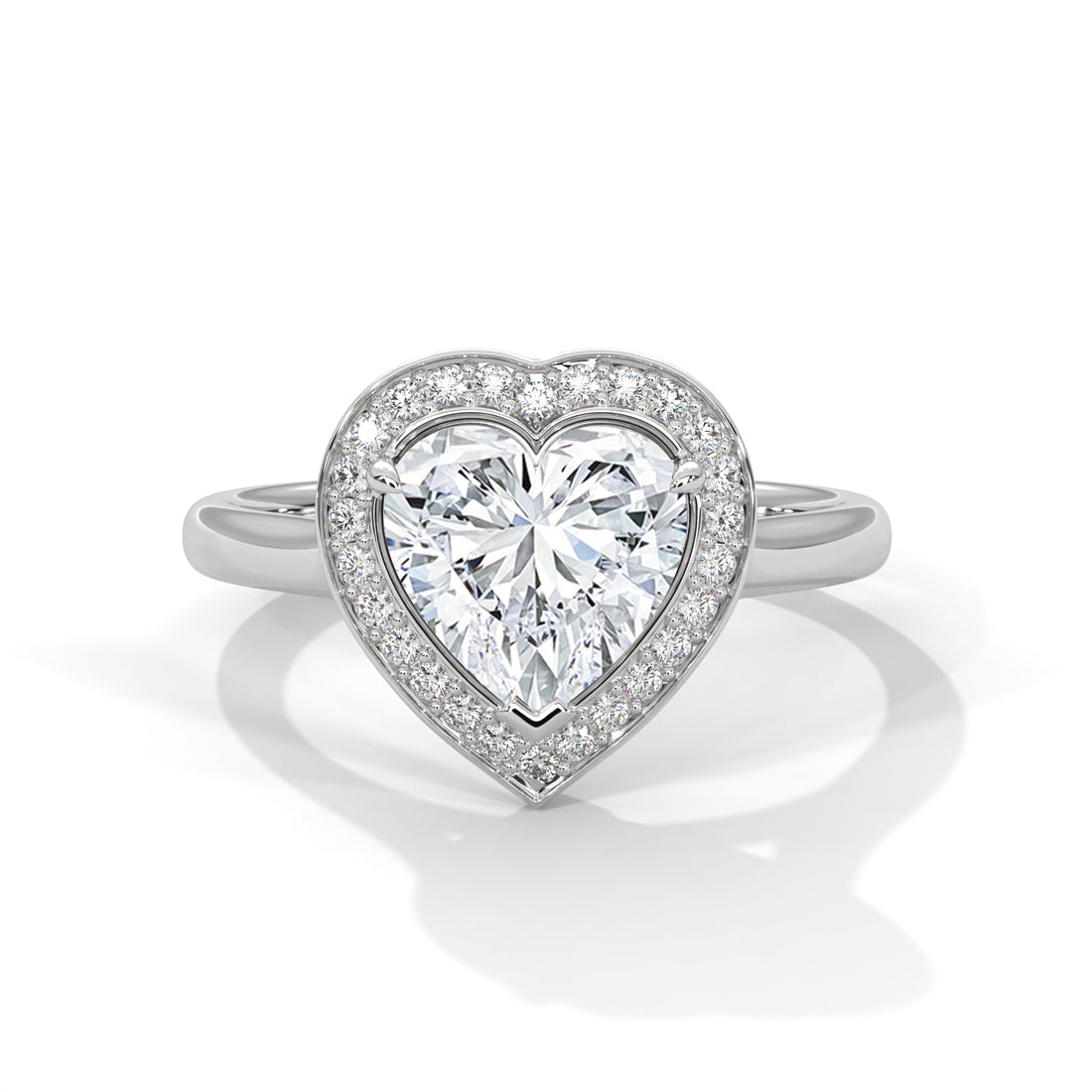 2.16 CT Heart Shape Halo Solitaire Diamond Ring
