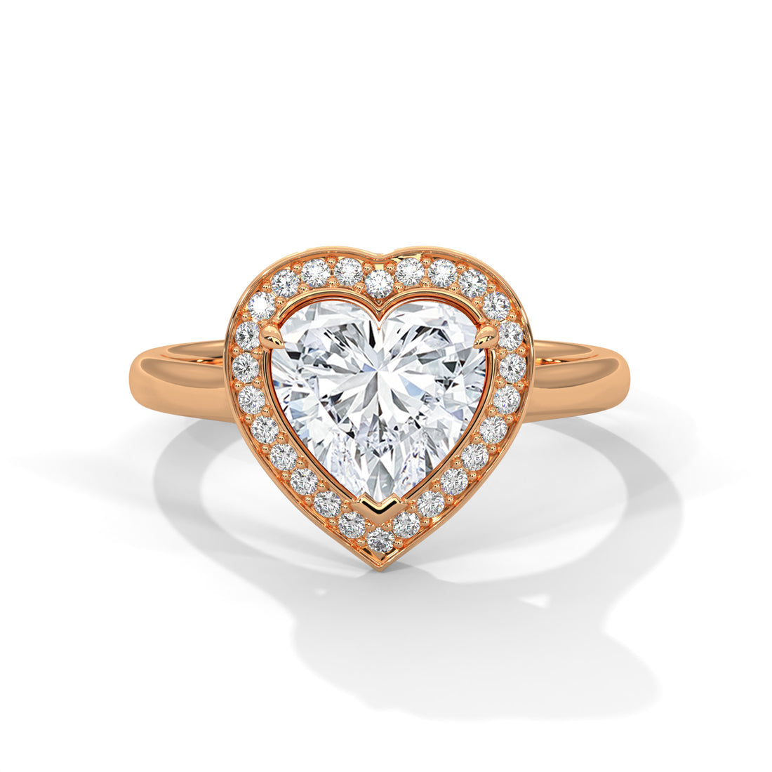 2.16 CT Heart Shape Halo Solitaire Diamond Ring
