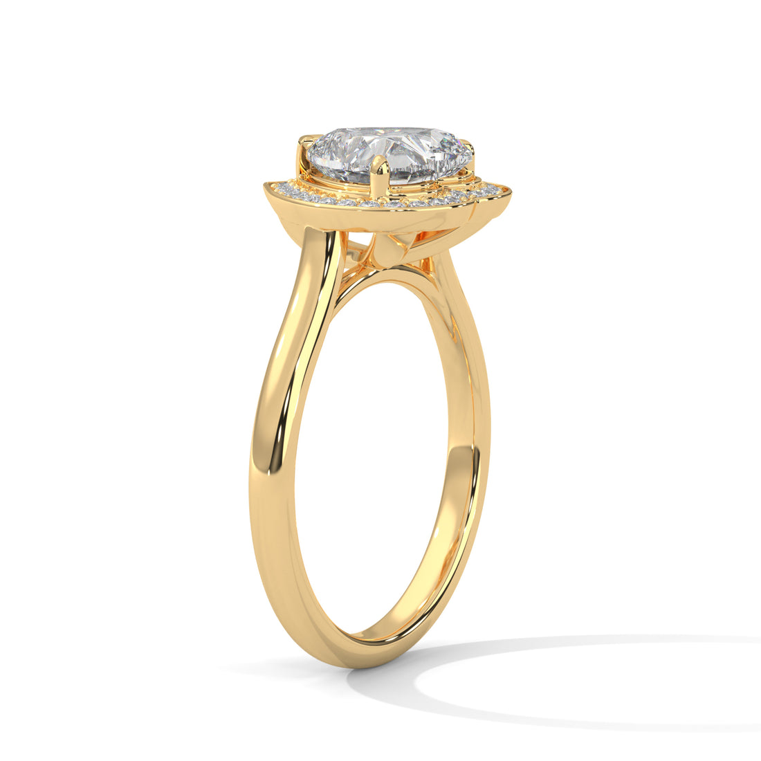2.16 CT Heart Shape Halo Solitaire Diamond Ring