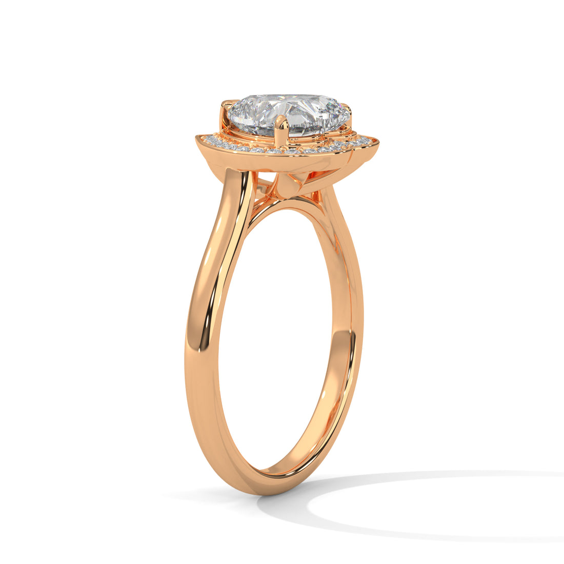 2.16 CT Heart Shape Halo Solitaire Diamond Ring