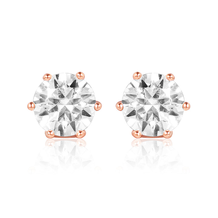 2 Ct Moissanite Big Stud Six Prong Earrings for Women