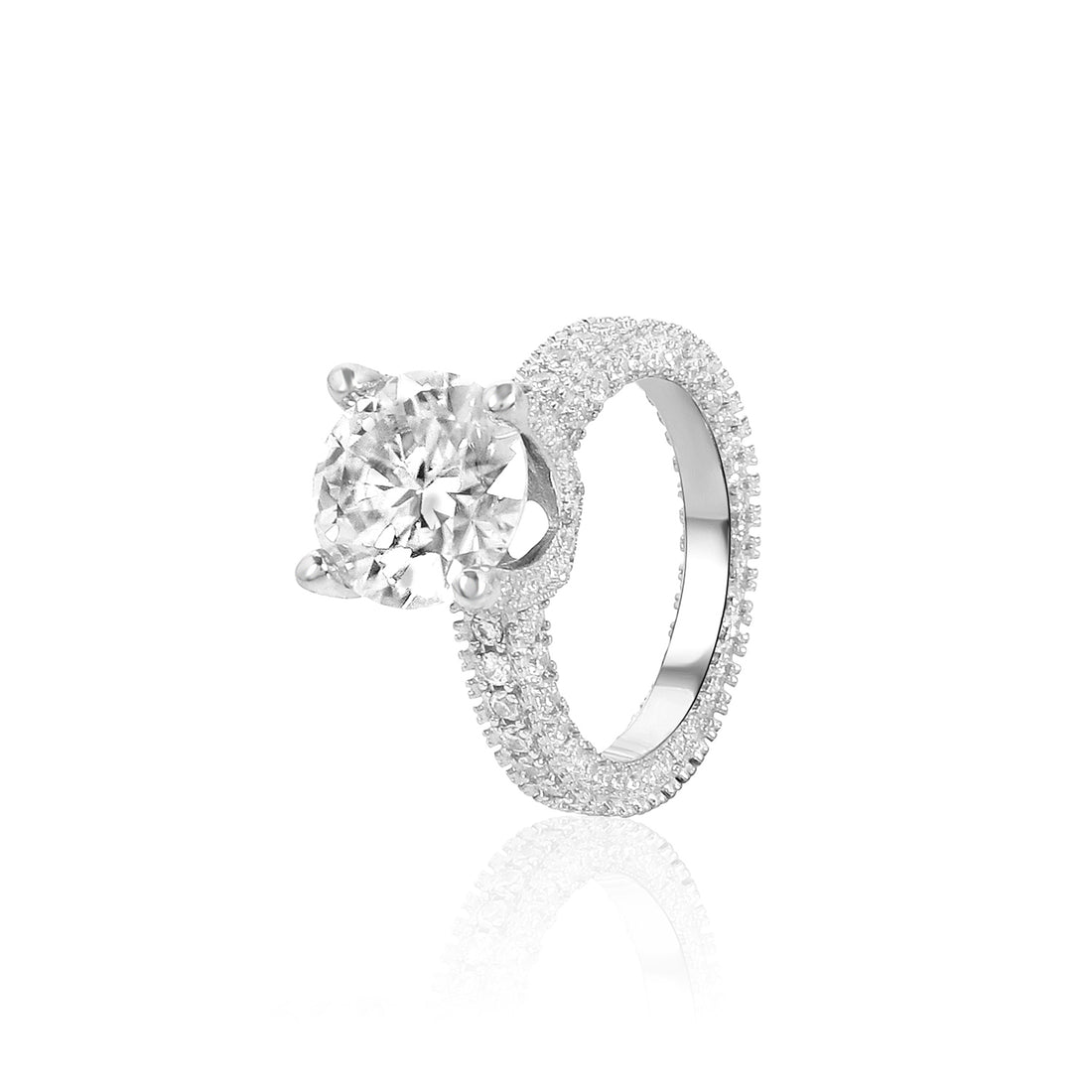 5ct Halo Classic Round Shape Moissanite Engagement Rings 925 Sterling Silver for Women Men