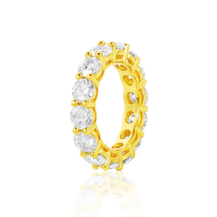 Cluster Moissanite 925 Sterling Sliver Iced Out Hip Hop Tennis Eternity Band