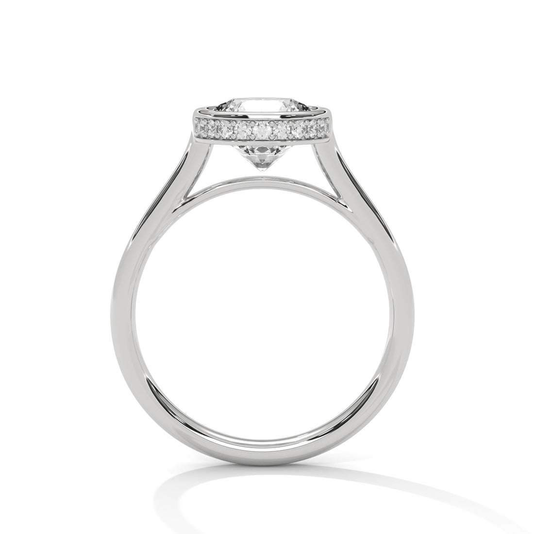 2.14 CT Round Cut with Bezel Setting Solitaire Diamond Ring