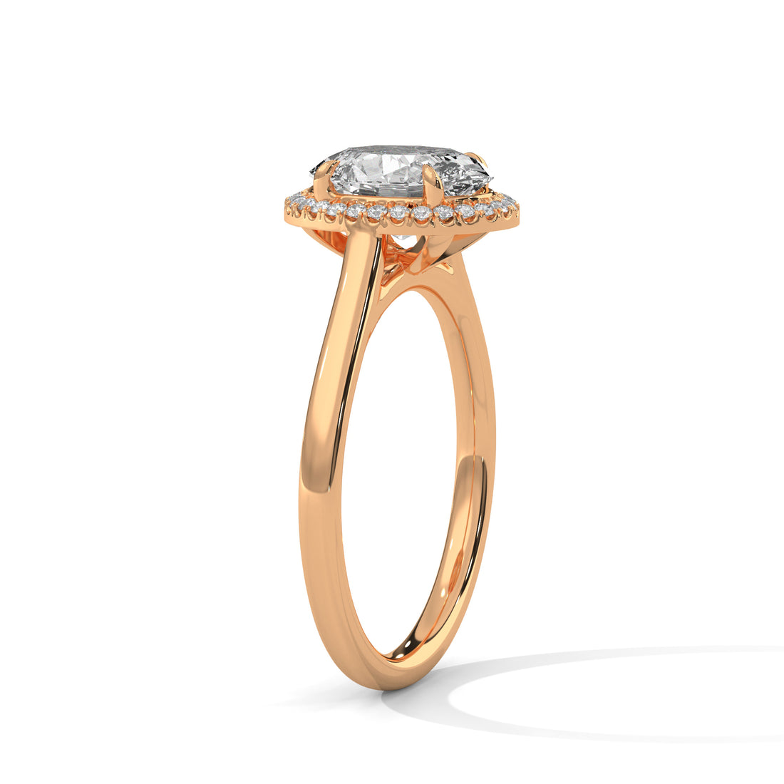 2.14 CT Oval Cut Halo Solitaire Diamond Ring