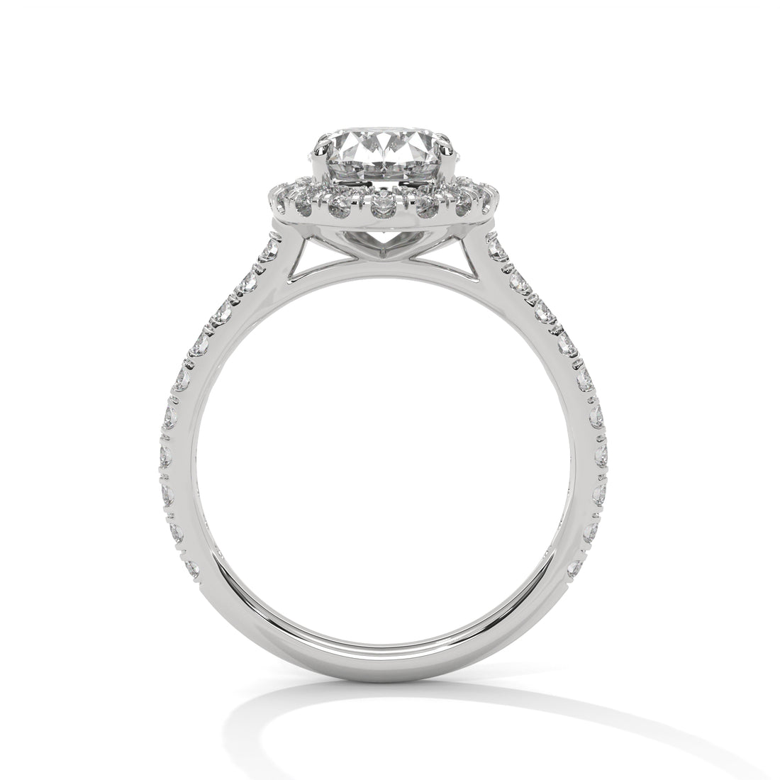 2.61 CT Oval Cut Halo Solitaire Diamond Ring