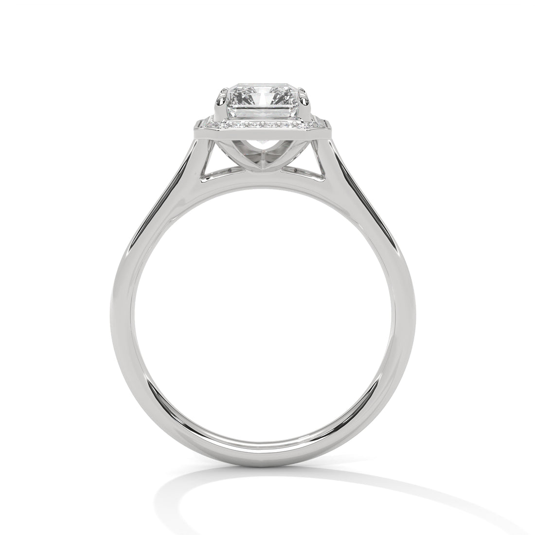 1.90 CT Emerald Cut Halo Solitaire Diamond Ring