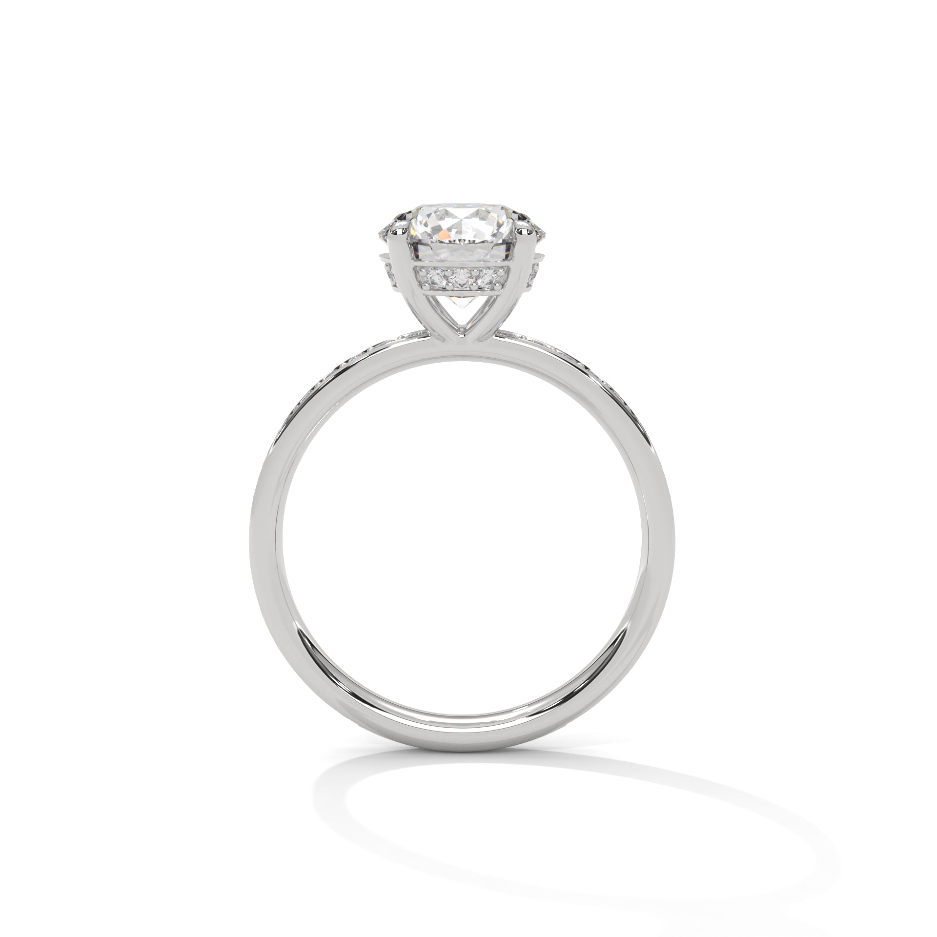 2.45 CT Round Cut With Hidden Accents Solitaire Diamond Ring