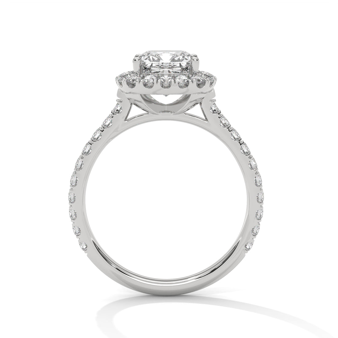 2.61 CT Cushion Cut Halo Solitaire Diamond Ring