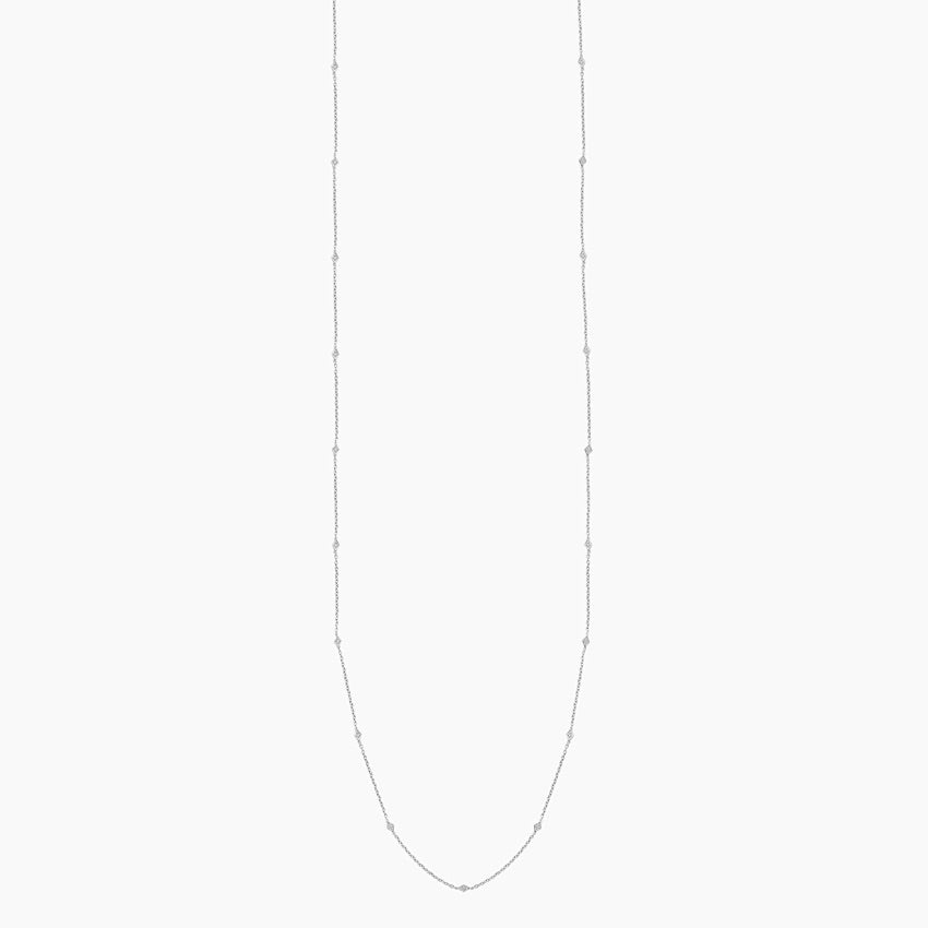 0.50 CT Round Cut Station Moissanite Necklace Gold Plated