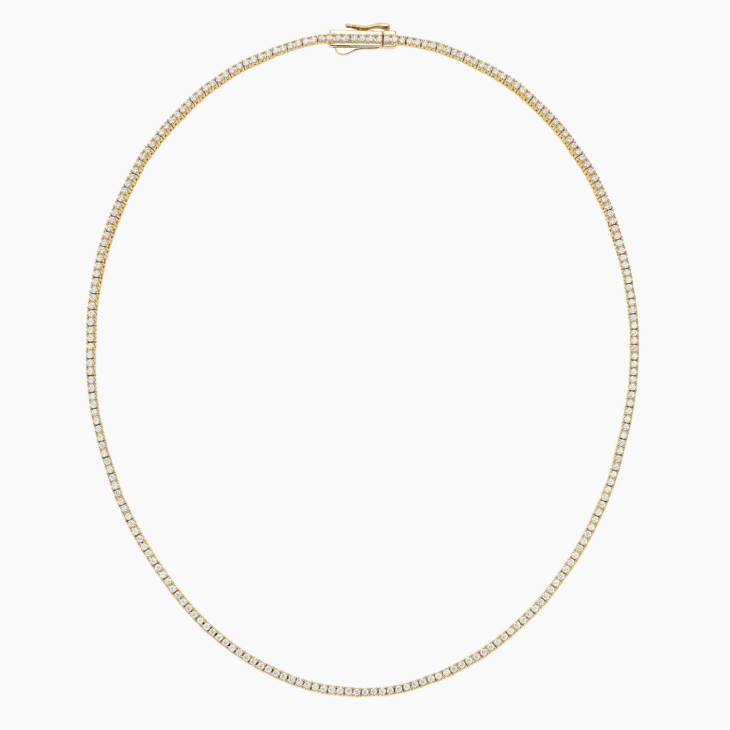 3 CT Round Cut Moissanite Diamond Four Prong Tennis Silver Necklace