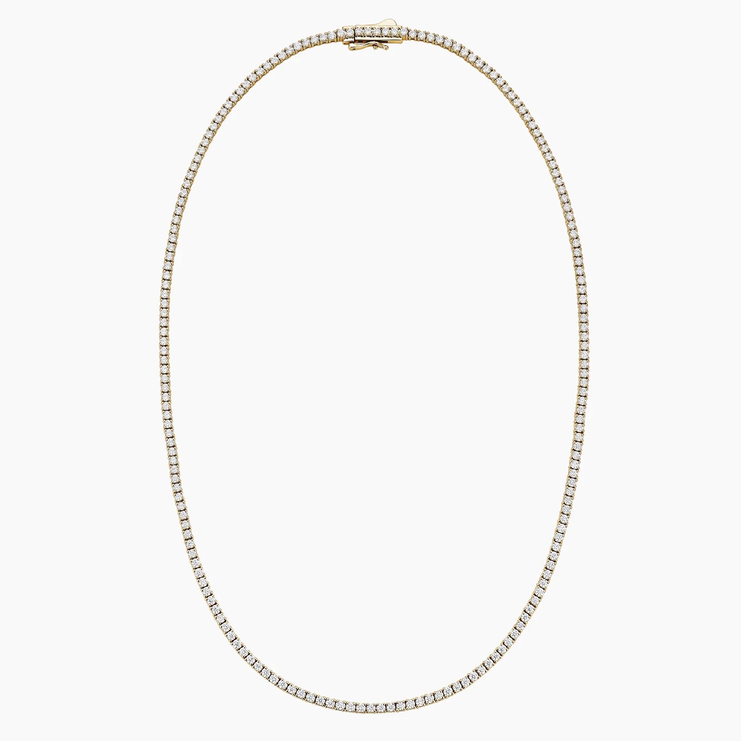 5 CT Round Cut Moissanite Diamond Four Prong Tennis Silver Necklace