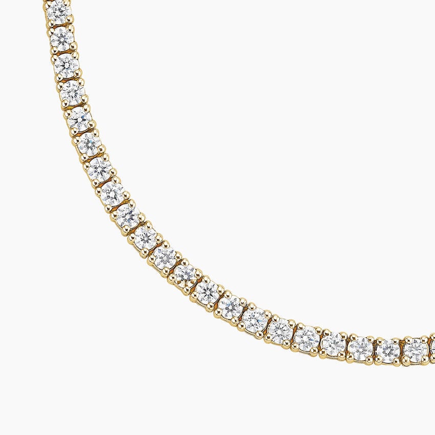5 CT Round Cut Moissanite Diamond Four Prong Tennis Silver Necklace