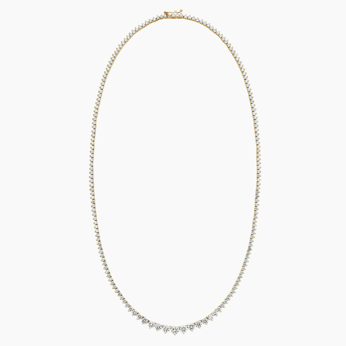 7 CT Round Cut Graduation Moissanite Diamond Three Prong Tennis Silver Necklace