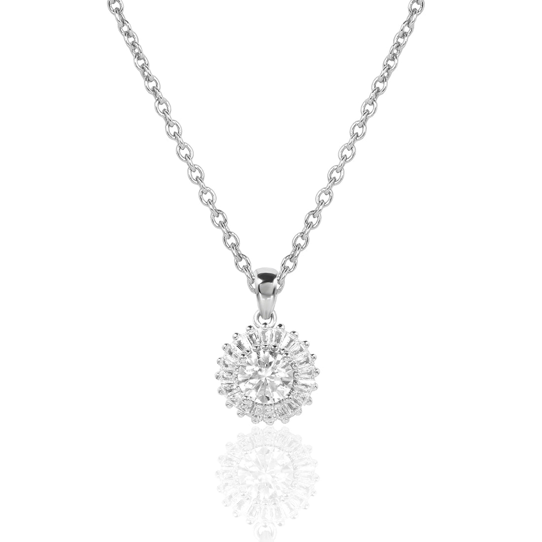 1CT Moissanite Diamond Wedding Pendant for Woman 925 Sterling Silver With Chain