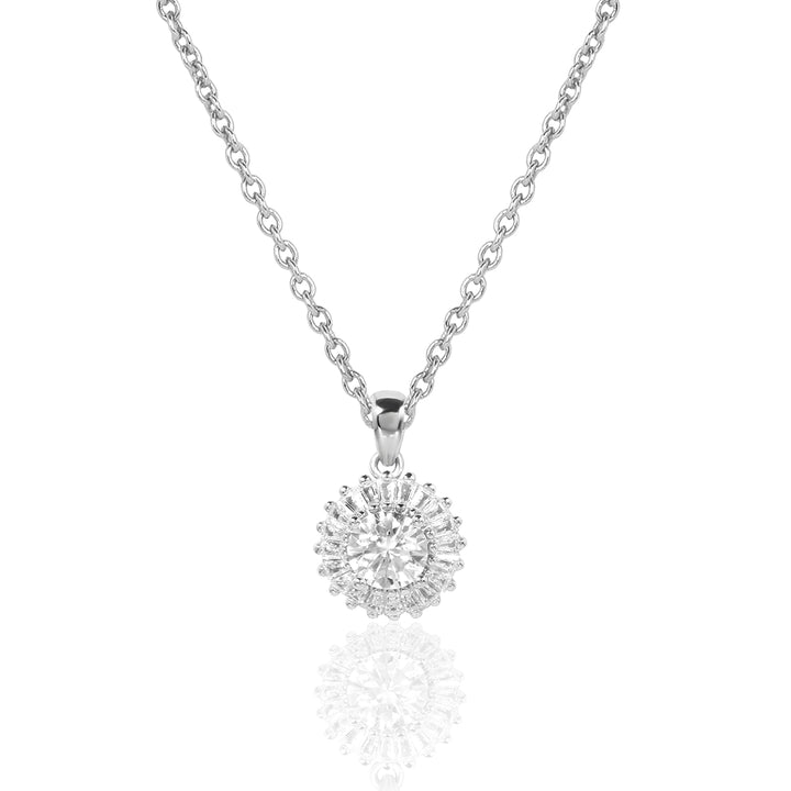 1CT Moissanite Diamond Wedding Pendant for Woman 925 Sterling Silver With Chain