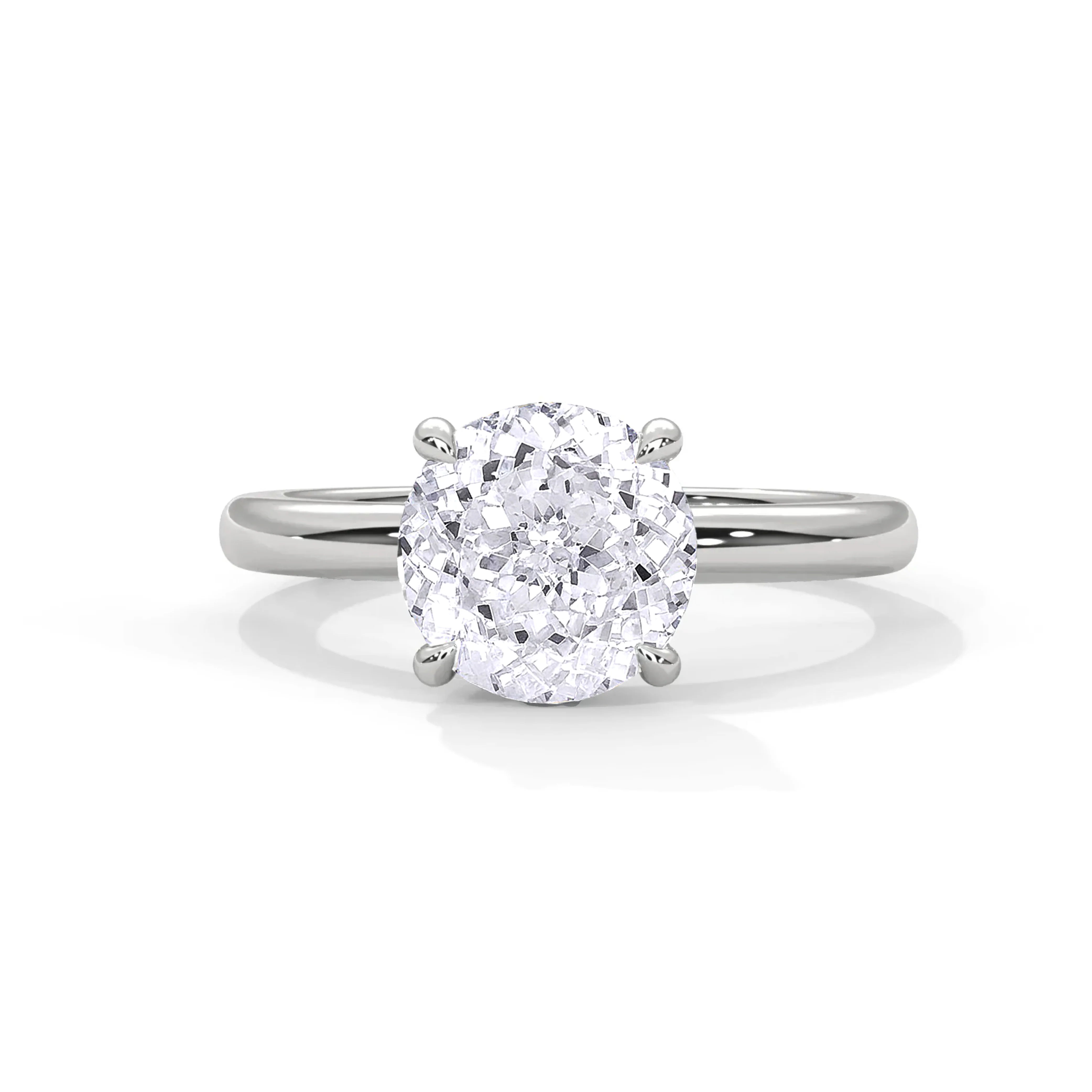 1 CT Portuguese Cut Moissanite Solitaire Engagement Ring in 925 Sterling Silver