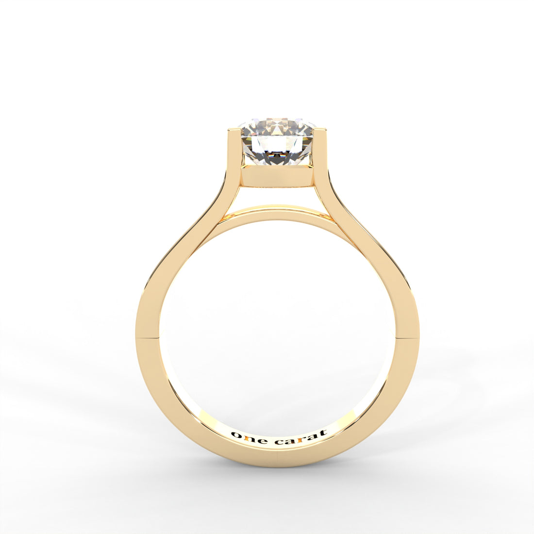 Moissanite Split Shank Solitaire - 1 CARAT in 14K White Gold Plated