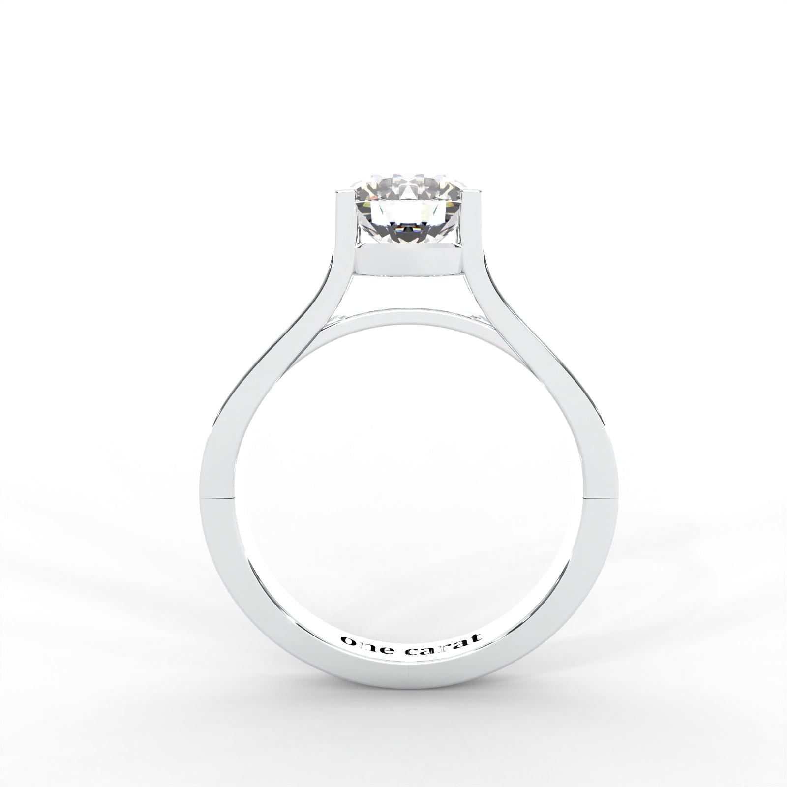 Moissanite Split Shank Solitaire - 1 CARAT in 14K White Gold Plated