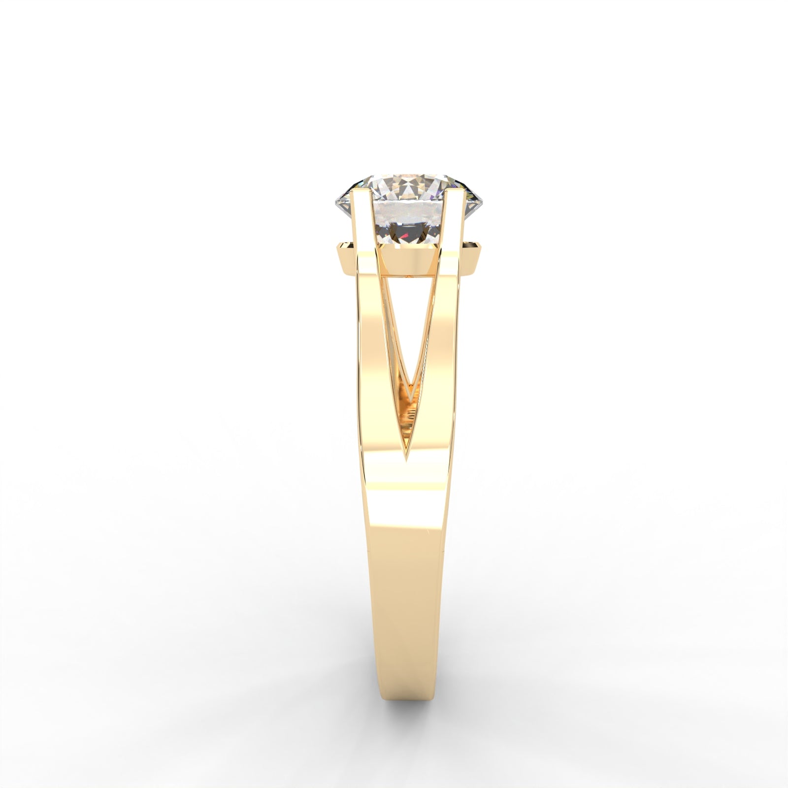 Moissanite Split Shank Solitaire - 1 CARAT in 14K White Gold Plated