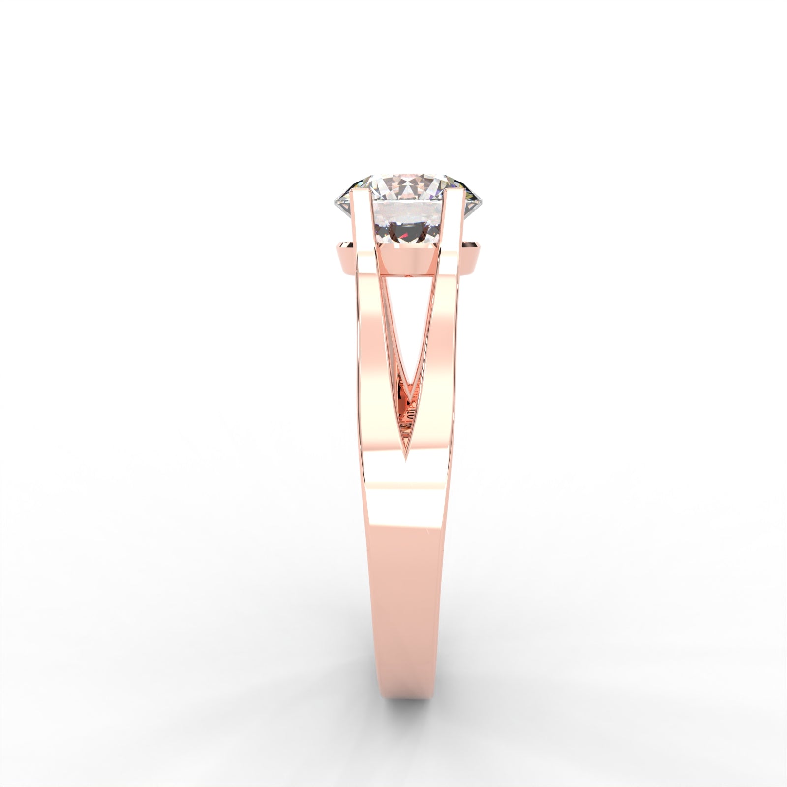 Moissanite Split Shank Solitaire - 1 CARAT in 14K White Gold Plated