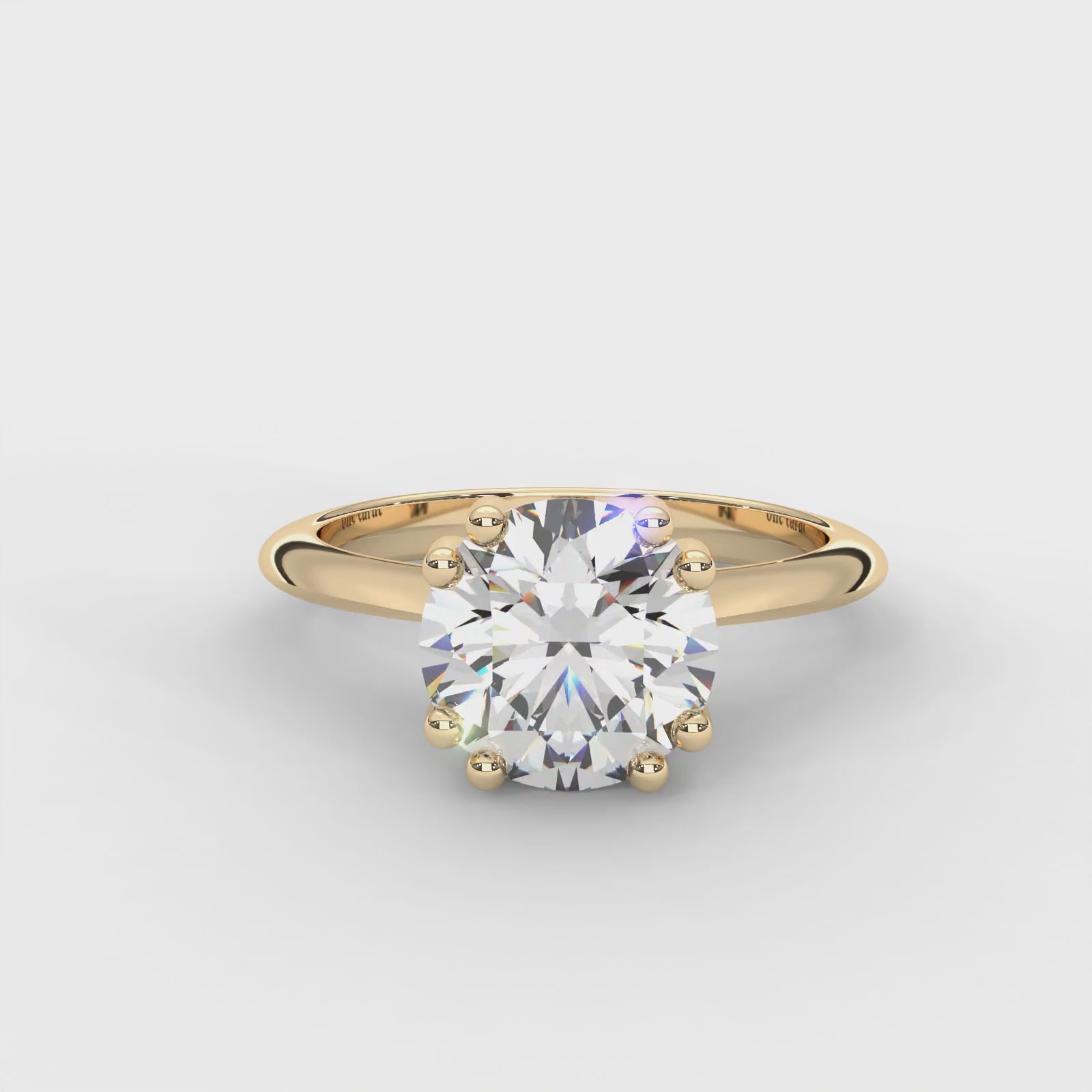 Round Moissanite Double Prong Solitaire Ring - 1 CARAT in 14K Rose Gold Plated