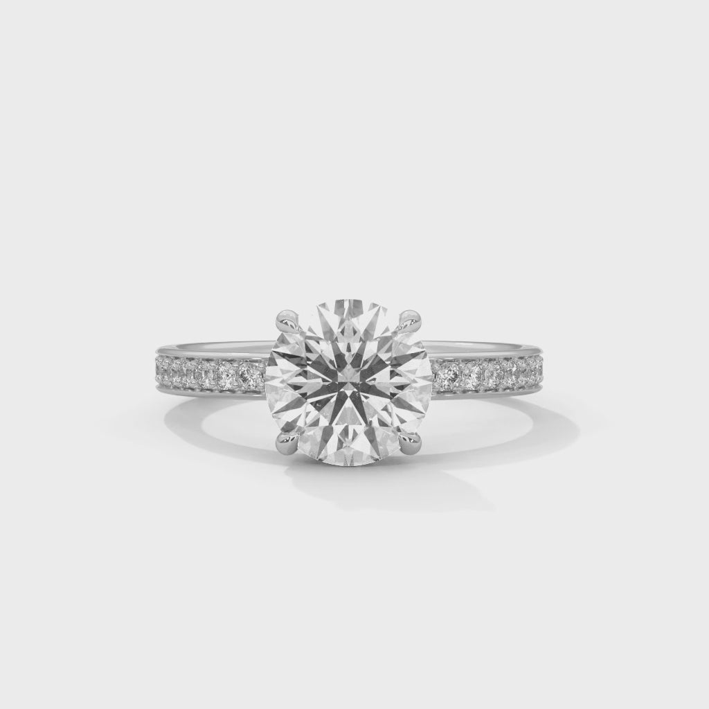 2.45 CT Round Cut With Hidden Accents Solitaire Diamond Ring