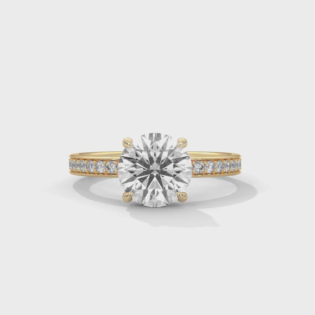 2.45 CT Round Cut With Hidden Accents Solitaire Diamond Ring