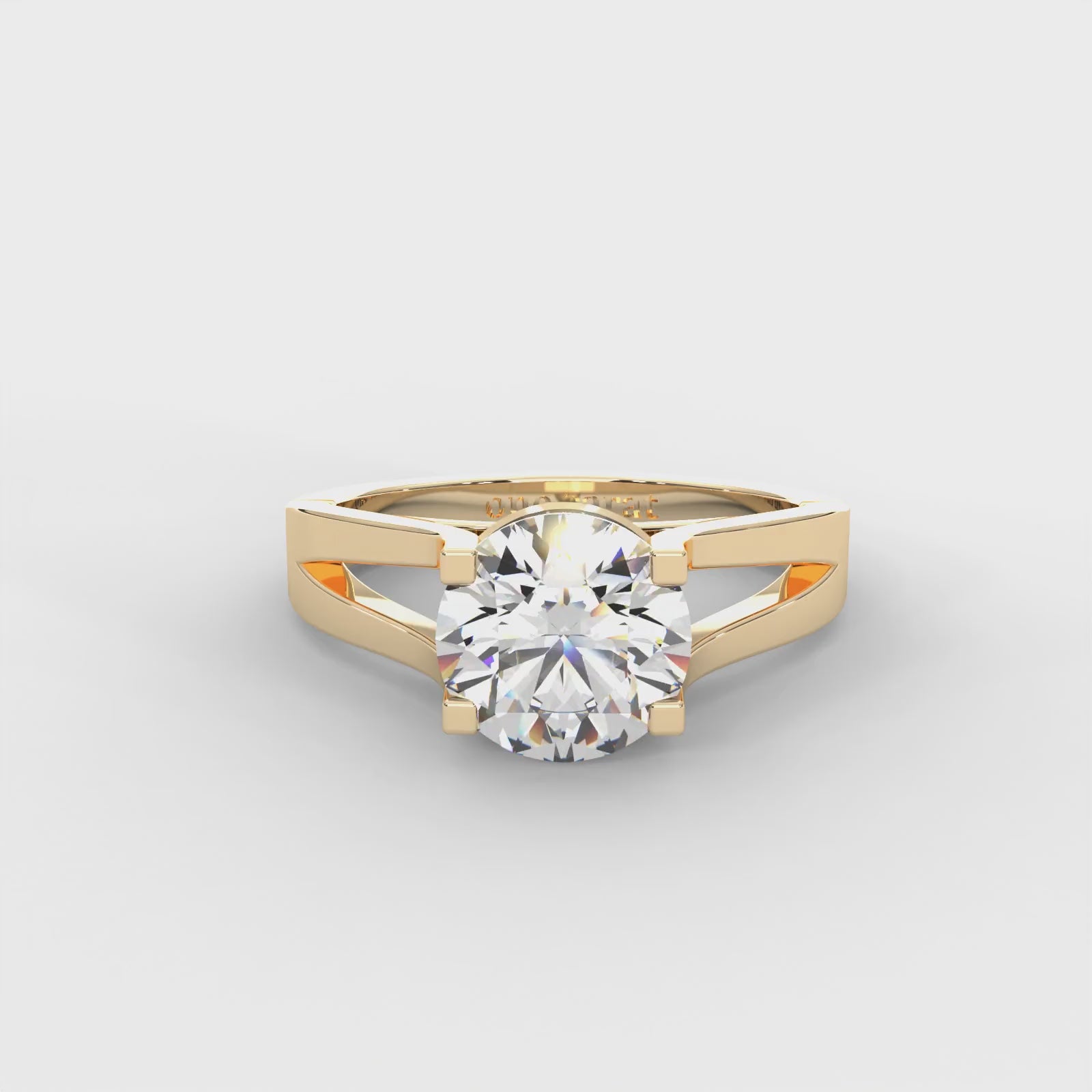 Moissanite Split Shank Solitaire - 1 CARAT in 14K White Gold Plated