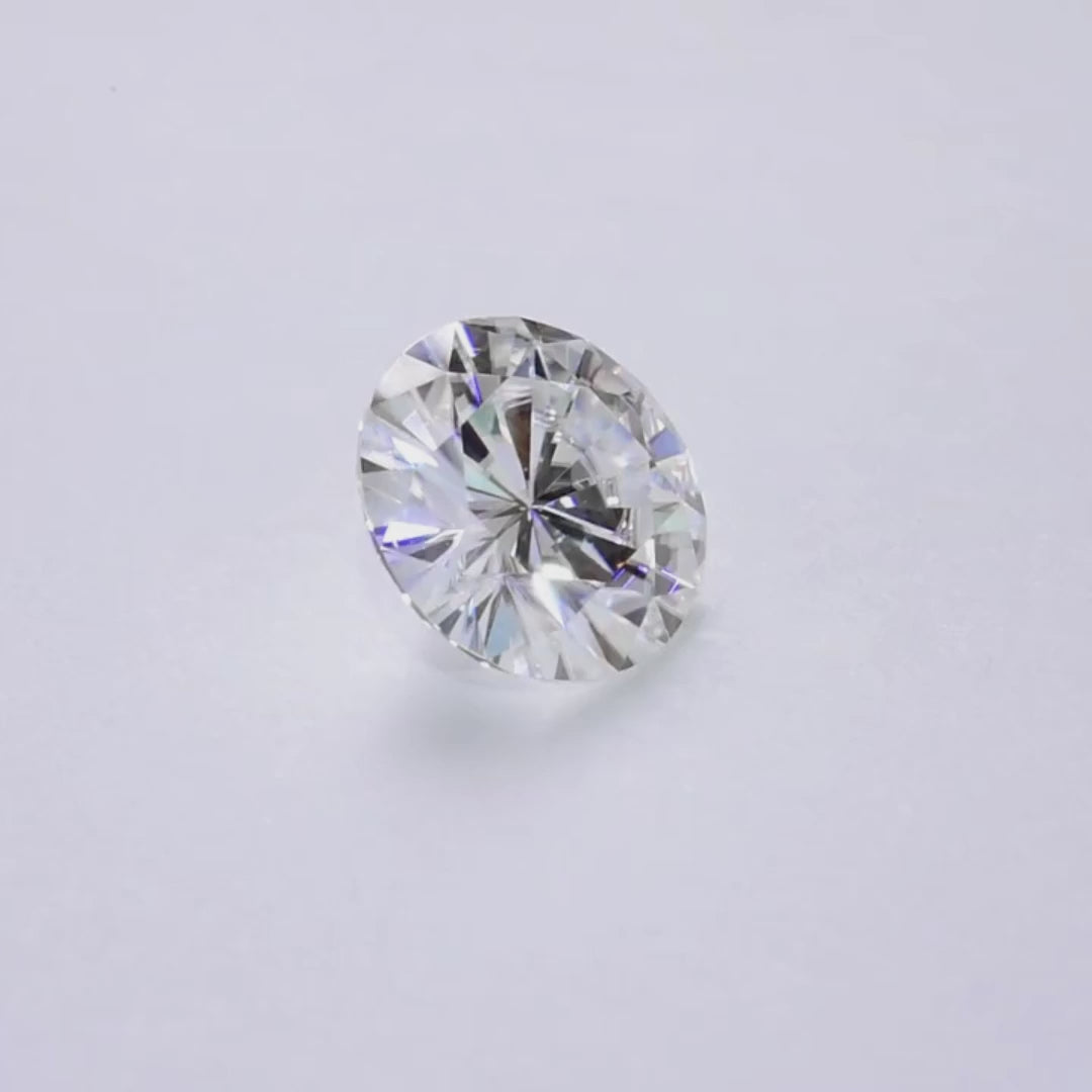 Round Cut Certified Moissanite Diamond D VVS1