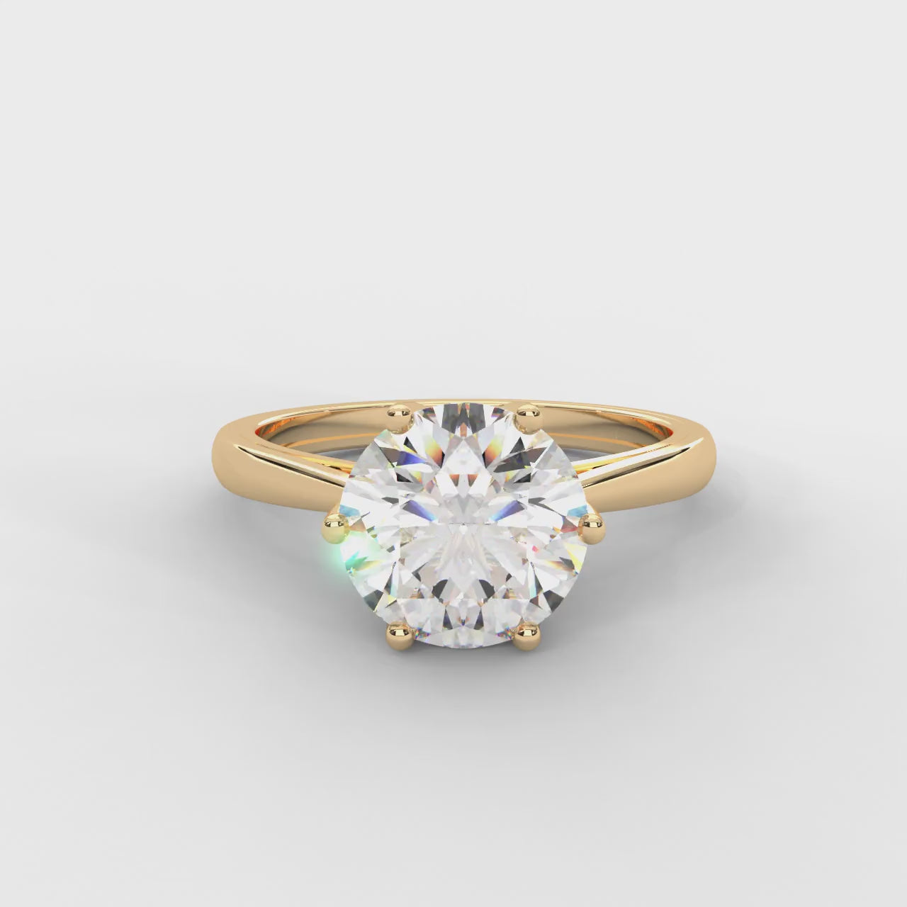 Round Moissanite Six Prong Solitaire Ring - 1.87 CTW in 14K White Gold Plated