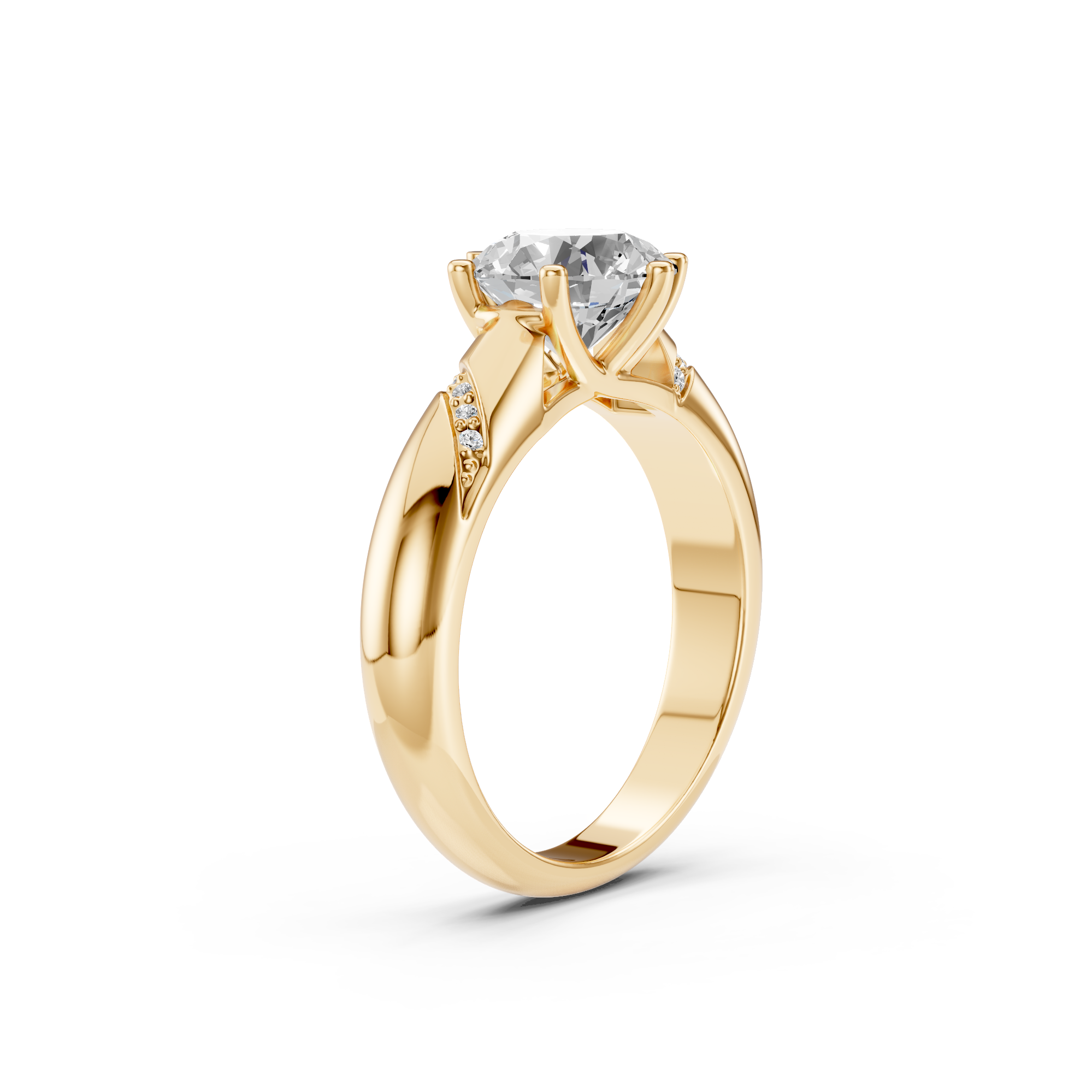 2Ct Round Cut Natural Moissanite Women's Engagement Ring 14K White Gold Plated