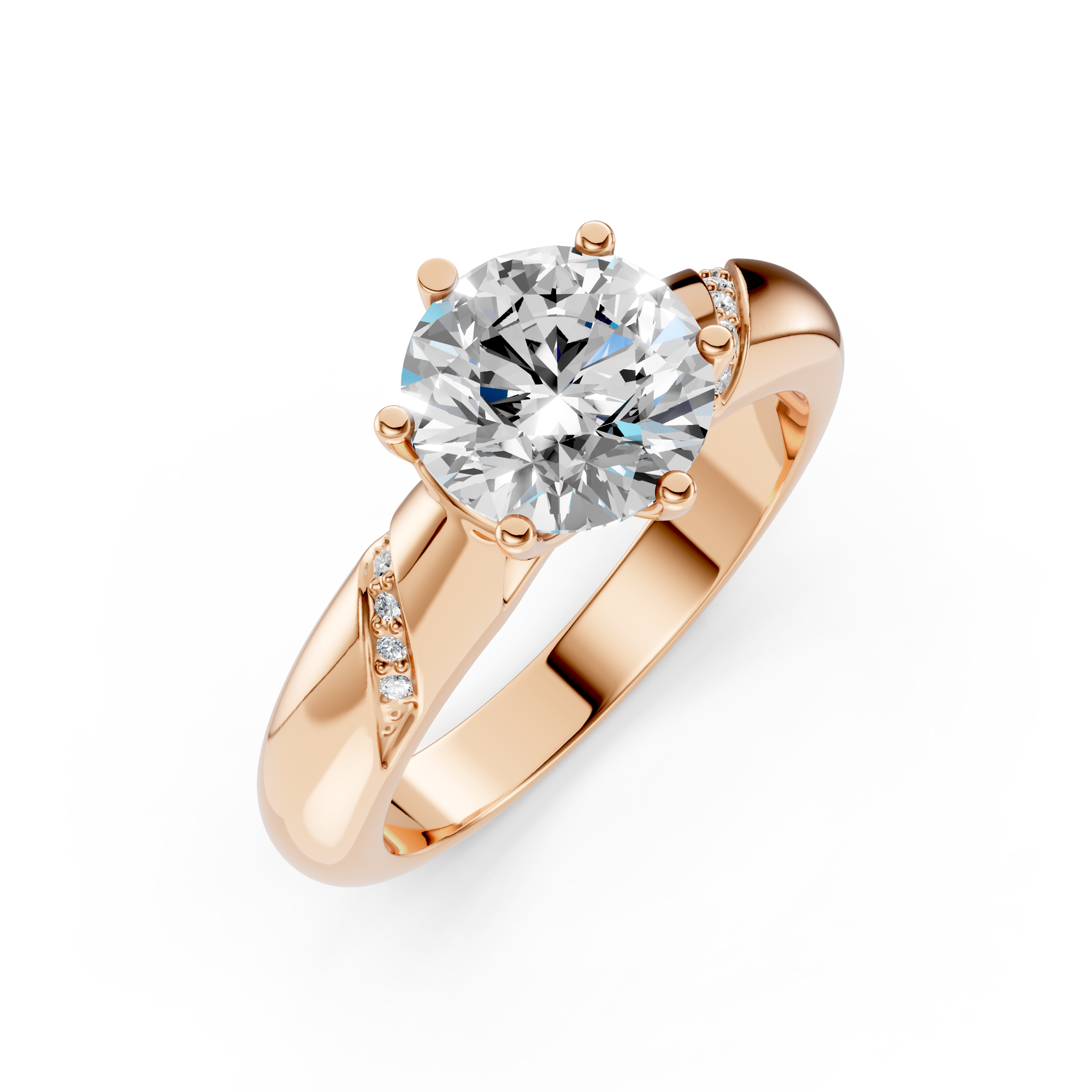 2Ct Round Cut Natural Moissanite Women's Engagement Ring 14K White Gold Plated