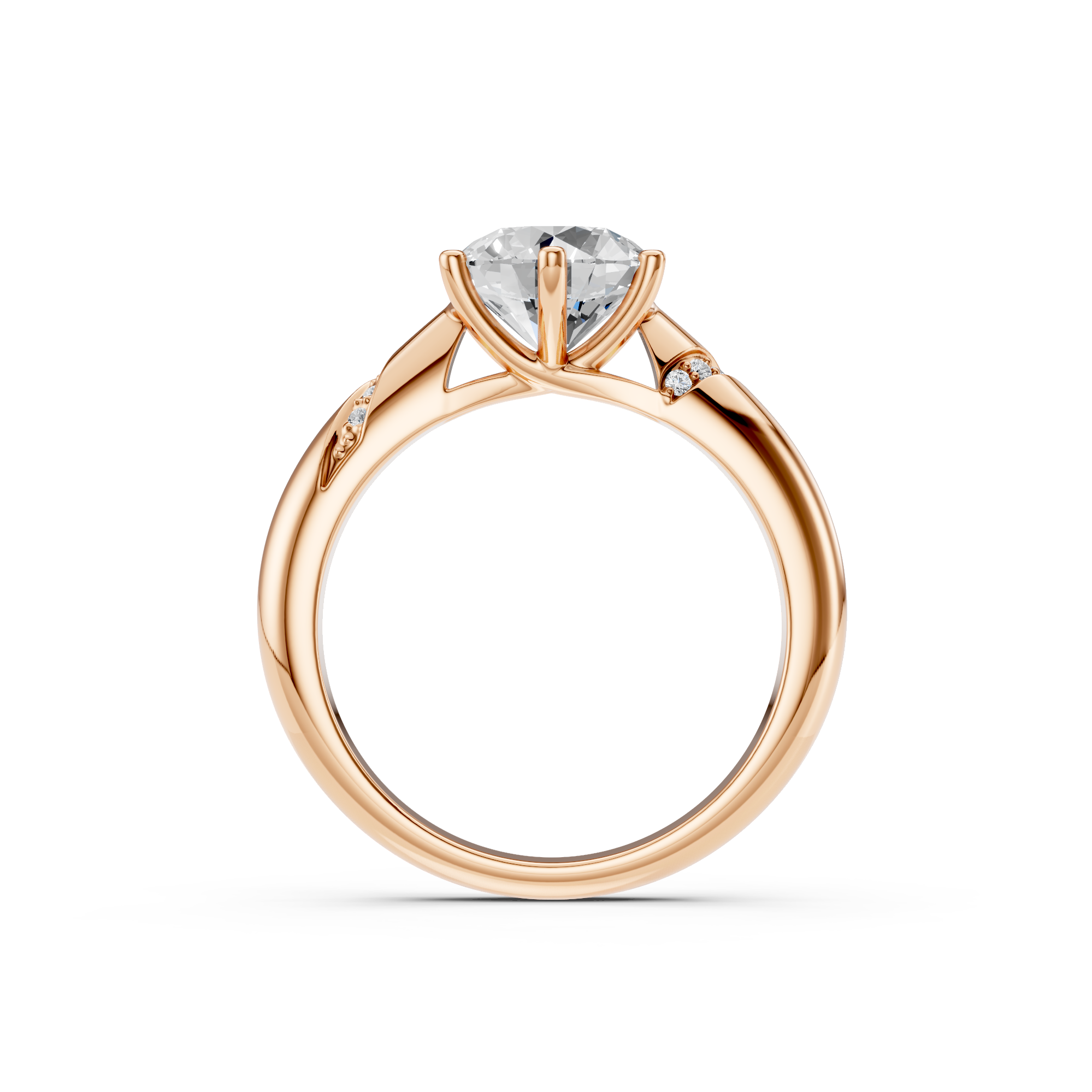 2Ct Round Cut Natural Moissanite Women's Engagement Ring 14K White Gold Plated