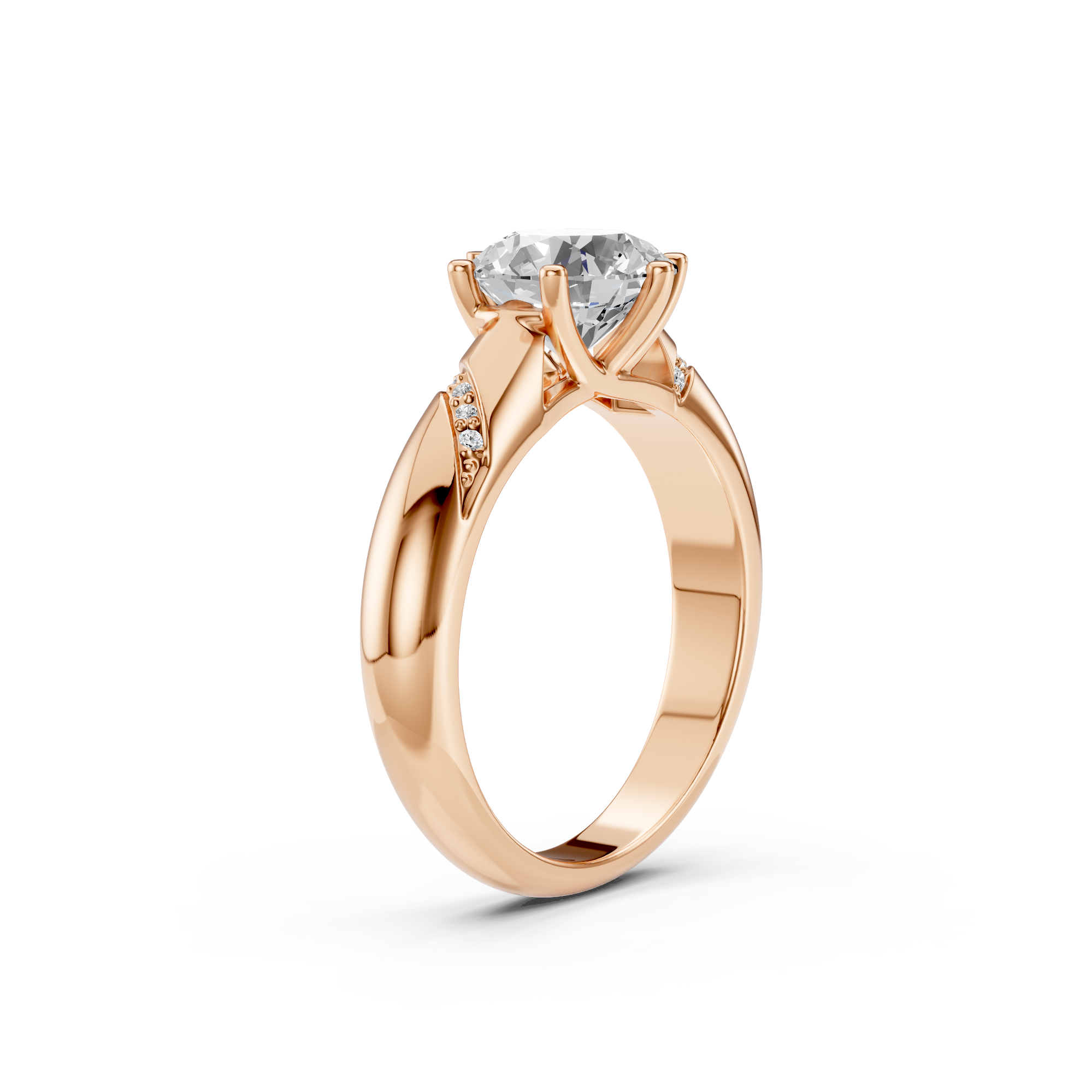 2Ct Round Cut Natural Moissanite Women's Engagement Ring 14K White Gold Plated