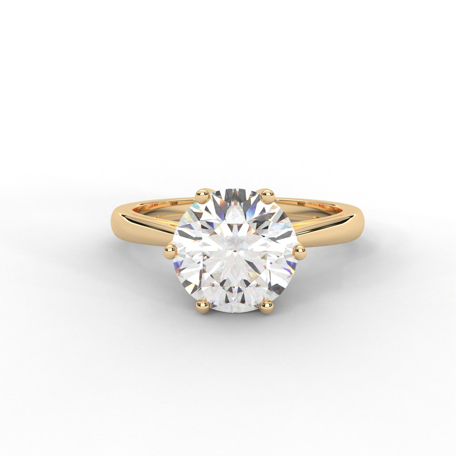 Round Moissanite Six Prong Solitaire Ring - 1.87 CTW in 14K White Gold Plated