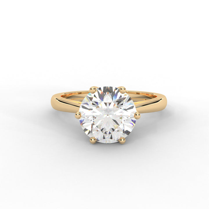 Round Moissanite Six Prong Solitaire Ring - 1.87 CTW in 14K White Gold Plated