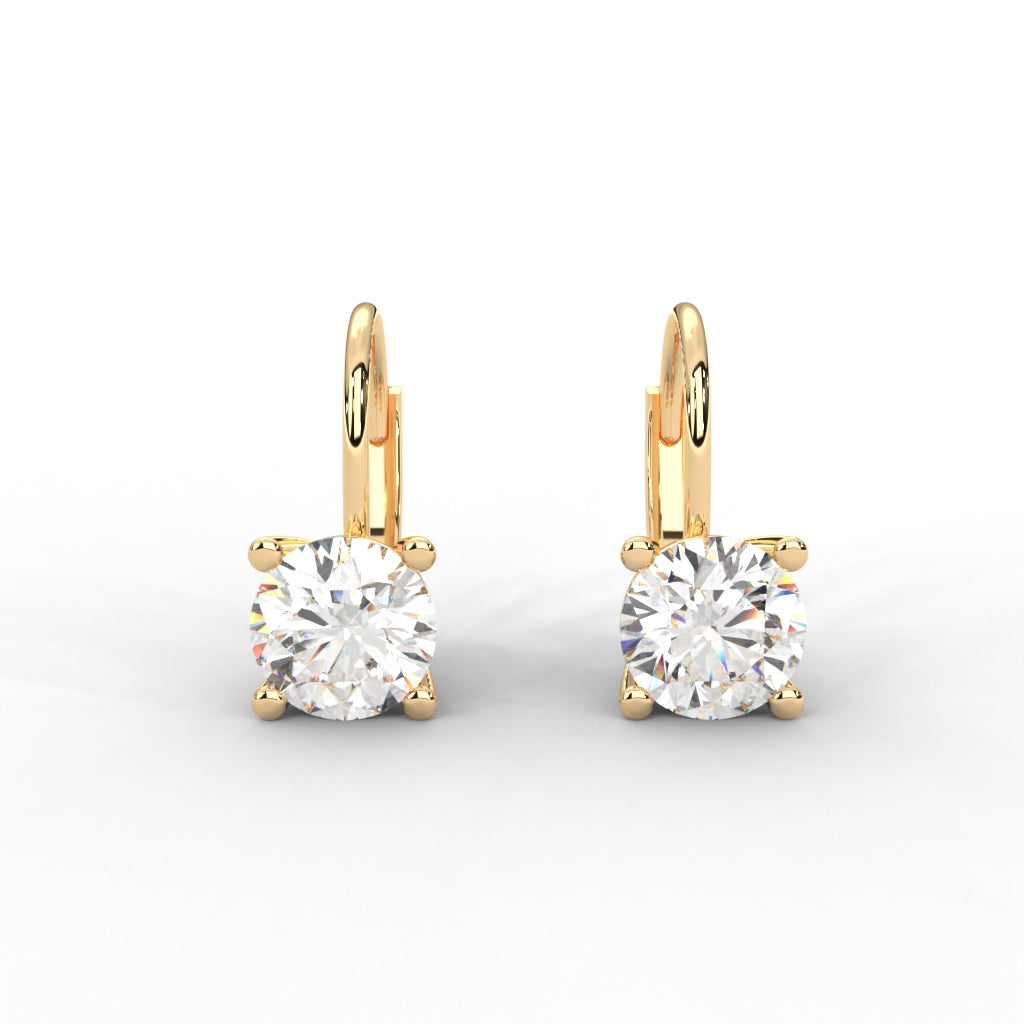 1 CARAT Round Moissanite Solitaire Stud Earrings in 14K white Gold Plated