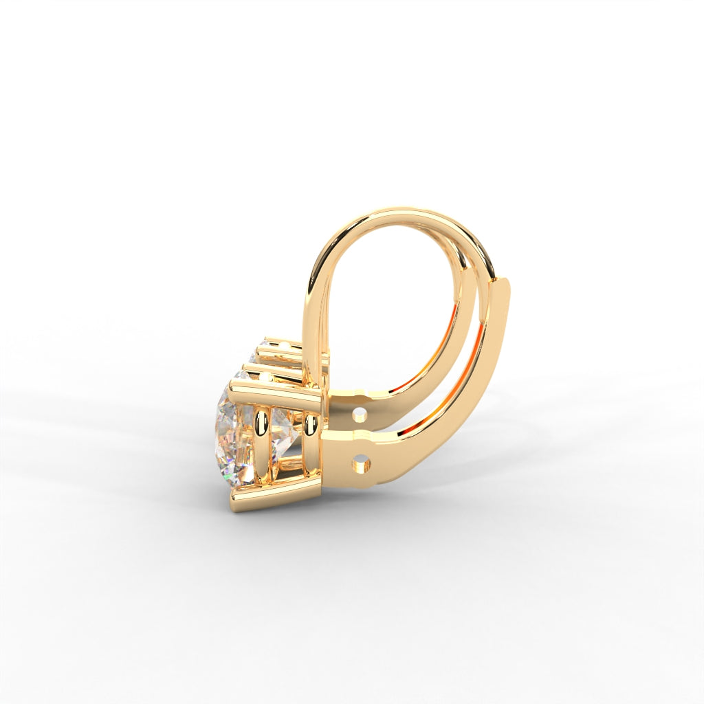 1 CARAT Round Moissanite Solitaire Stud Earrings in 14K white Gold Plated