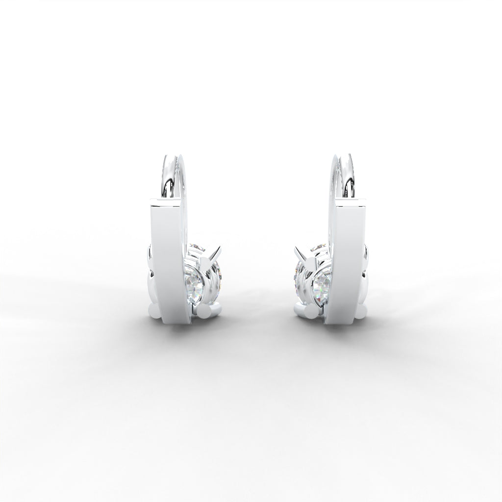 1 CARAT Round Moissanite Solitaire Stud Earrings in 14K white Gold Plated