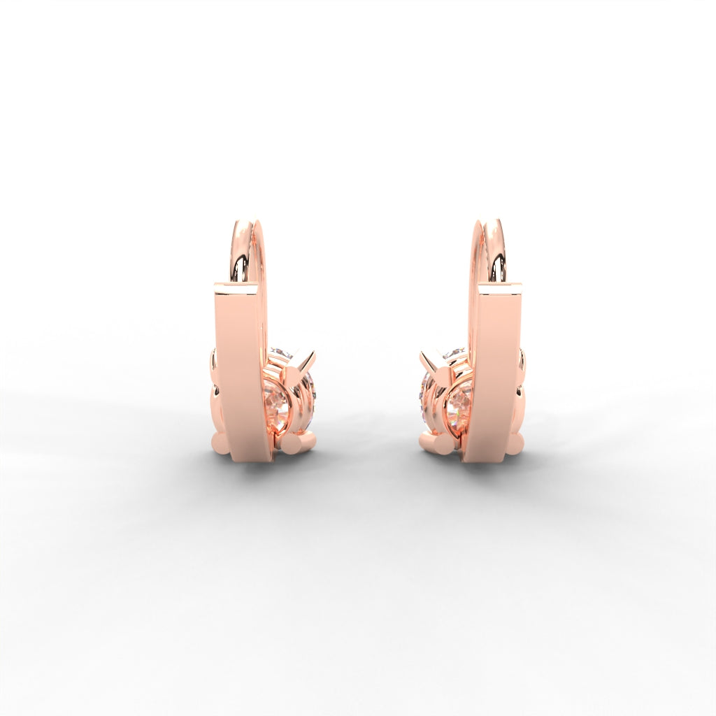 1 CARAT Round Moissanite Solitaire Stud Earrings in 14K white Gold Plated