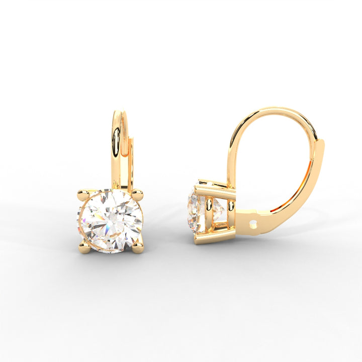 1 CARAT Round Moissanite Solitaire Stud Earrings in 14K white Gold Plated